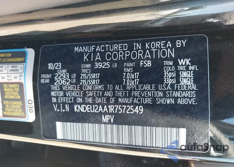 2024 Kia Seltos S z USA, uszkodzony, nr VIN KNDEU2AA1R7572549